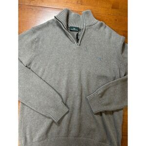 Rodd & Gunn Quarter Zip Sweater Mens Medium Gray Cotton Knit Pullover